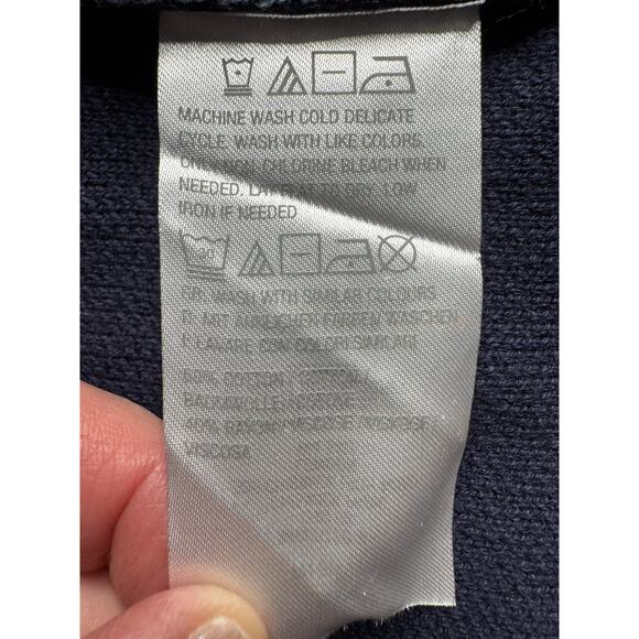 Susan Graver Weekend L Open Jacquard Duster Cardigan Stand Collar Blue Tan - Picture 8 of 15